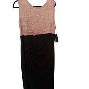 Elegant Black and Rose Pink Women's Dress - 14W